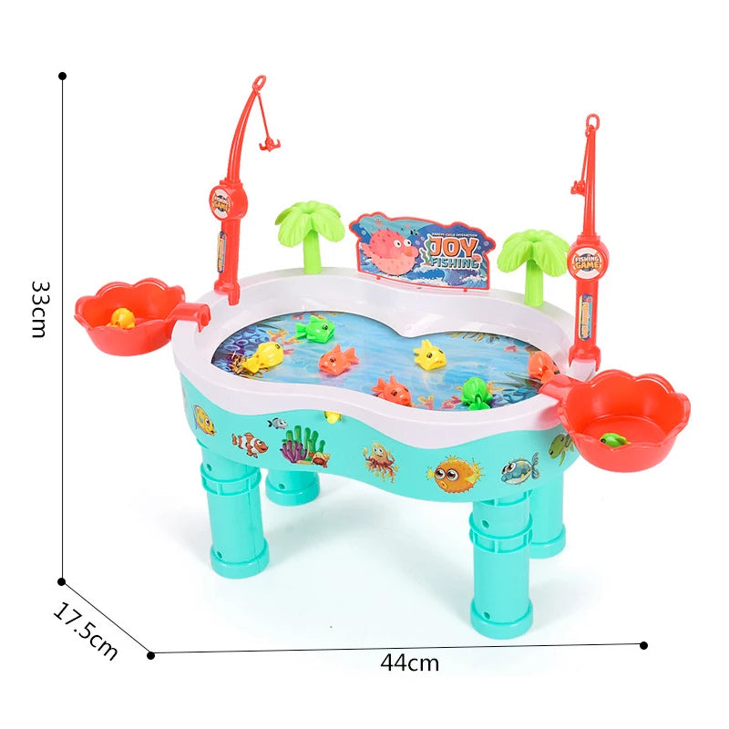 Brinquedo de pesca elétrico com música luzes para crianças, piscina de pesca magnética, água tabela, Montessori Activity Game para meninos e meninas