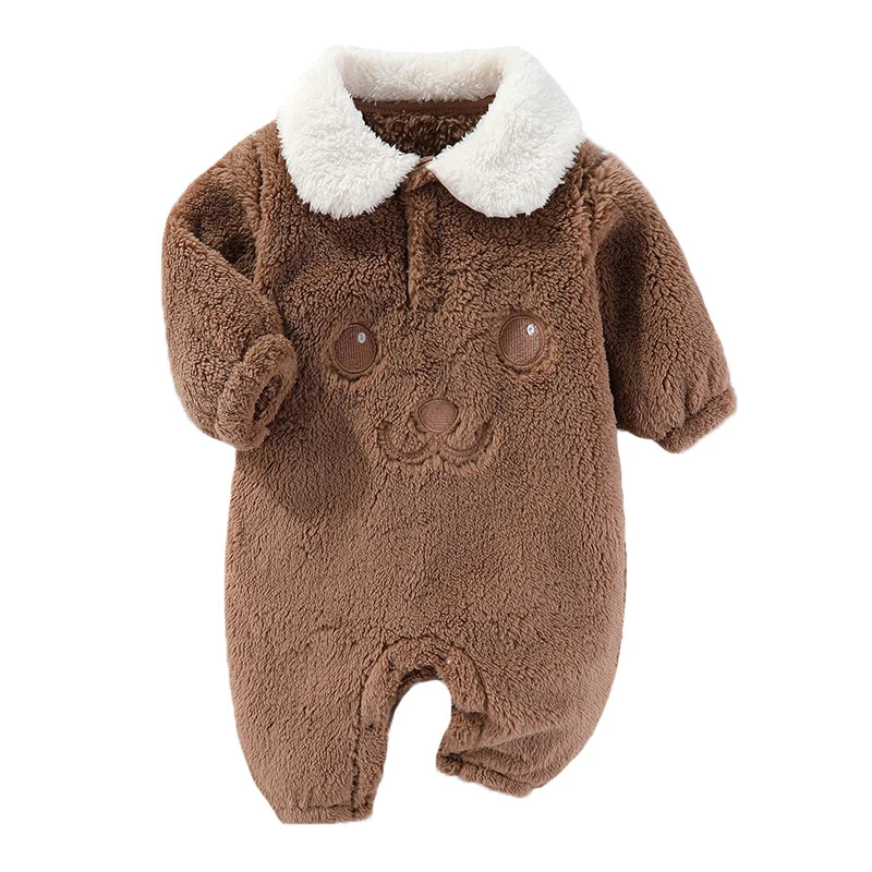 Bodysuit de flanela para bebê recém-nascido, macacão macio para meninos e meninas, jaqueta infantil, roupas de 0-12 meses, novo, primavera, outono