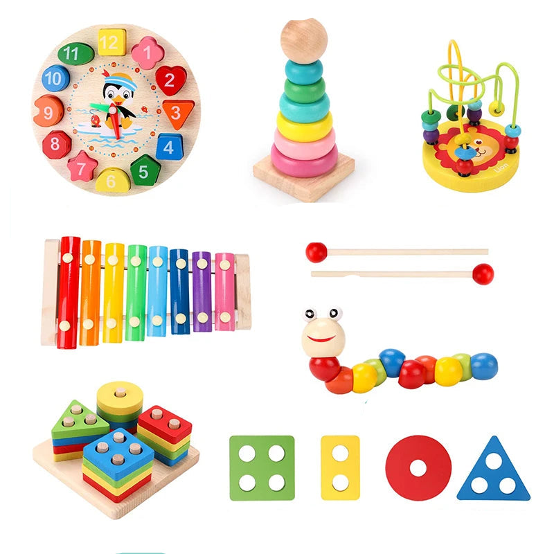 Montessori brinquedos do bebê crianças 3d quebra-cabeças de madeira aprendizagem precoce jogos do bebê brinquedos educativos de madeira para crianças presentes aniversário