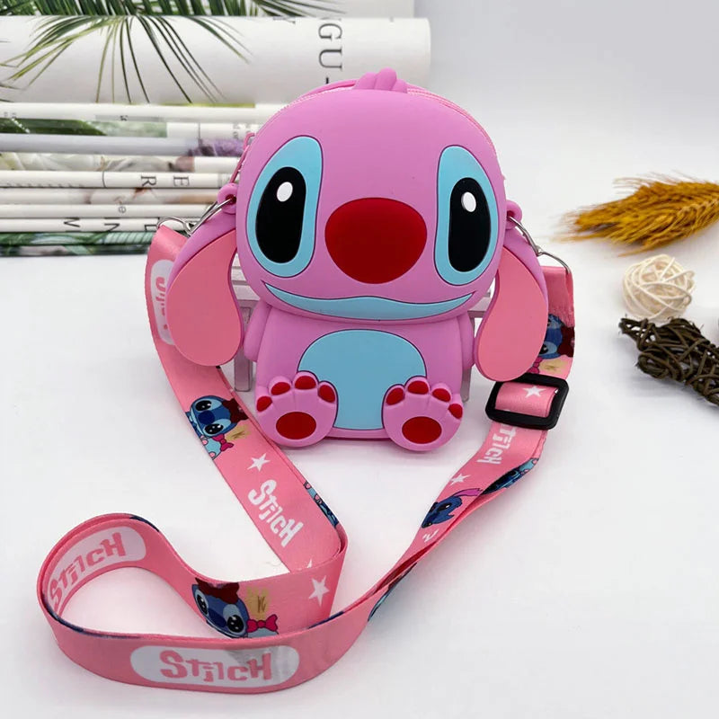 Disney-Lilo e Bolsa de Ombro Stitch para Crianças, Bolsa Silicone, Figura Anime dos Desenhos Animados, Acessórios Fashions, Bolsa Feminina, Presente