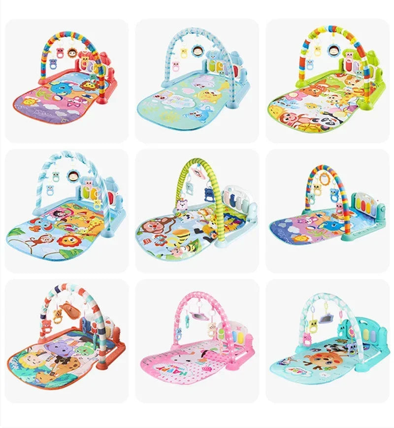 Brinquedo do bebê presente atividade do bebê ginásio música rack jogar esteira do miúdo quebra-cabeça teclado de piano infantil playmat rastejando jogo almofada