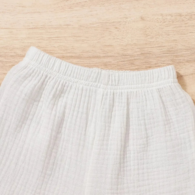 Confortável conjunto de shorts de algodão respirável bebê menino e menina, camisa casual, conjunto esportivo de verão, cor sólida, moda fofa, 2 peças