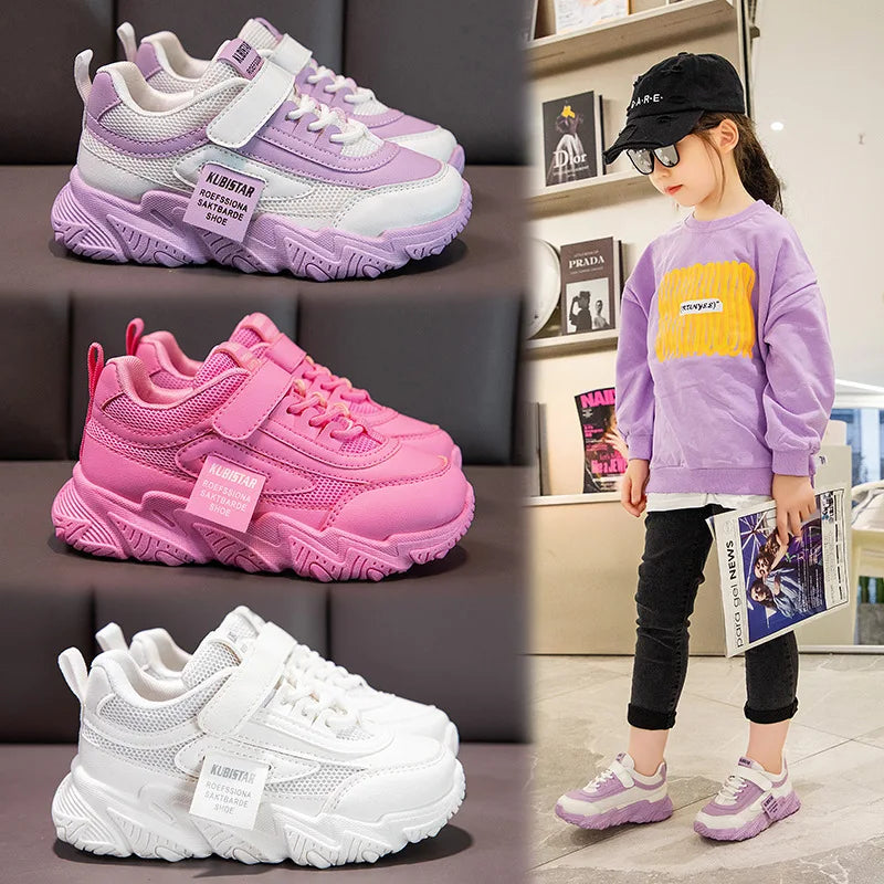 Sapatilhas de corrida antiderrapantes para crianças, sapatilhas esportivas casuais, respirável, moda, meninos, meninas, crianças, primavera, verão