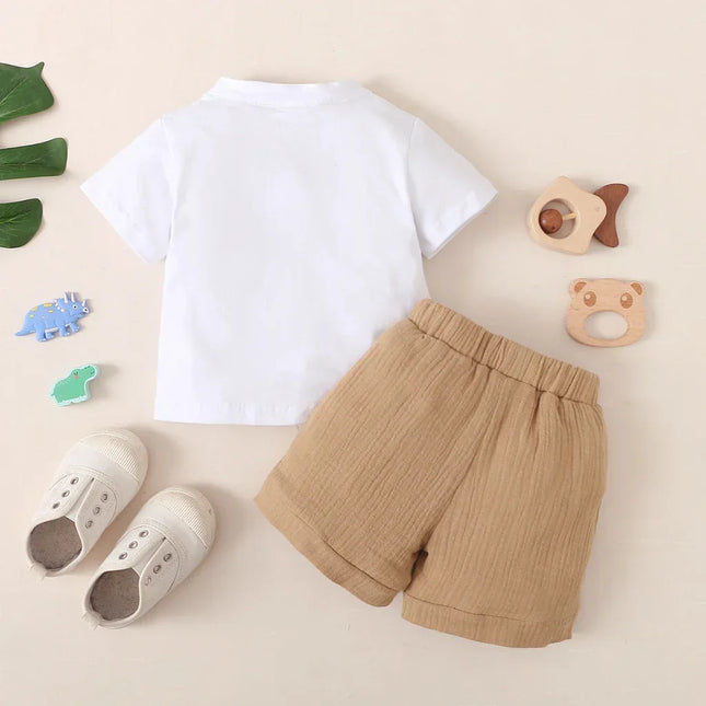 3-24 Meses Infantil Bebê Menino Roupas Set Branco Mangas Curtas T-shirt Shorts 2PCS Verão Diário Casual Outfit para Criança Menino