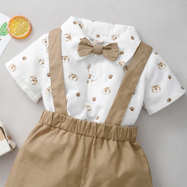 Conjunto Infantil Camiseta + Shorts com Gravata