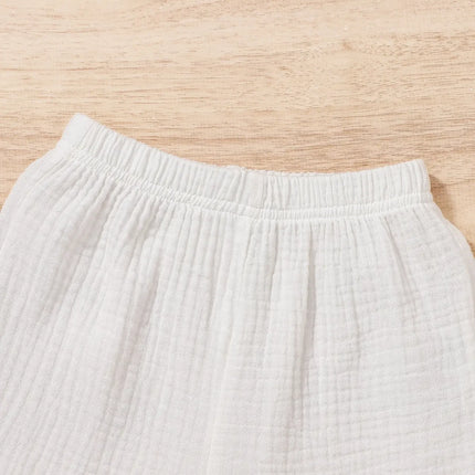 Confortável conjunto de shorts de algodão respirável bebê menino e menina, camisa casual, conjunto esportivo de verão, cor sólida, moda fofa, 2 peças