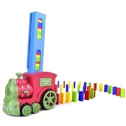 Trem de dominó automático para crianças, carro elétrico, kit de blocos de tijolos, jogo criativo, inteligência educacional, brinquedo DIY, presente de aniversário para menino