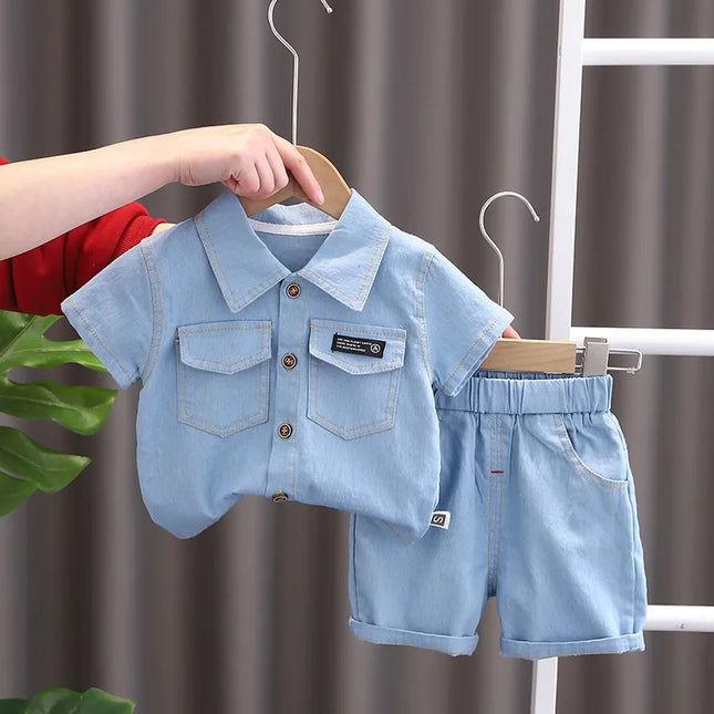 Conjunto Jeans Infantil Camiseta + Calça