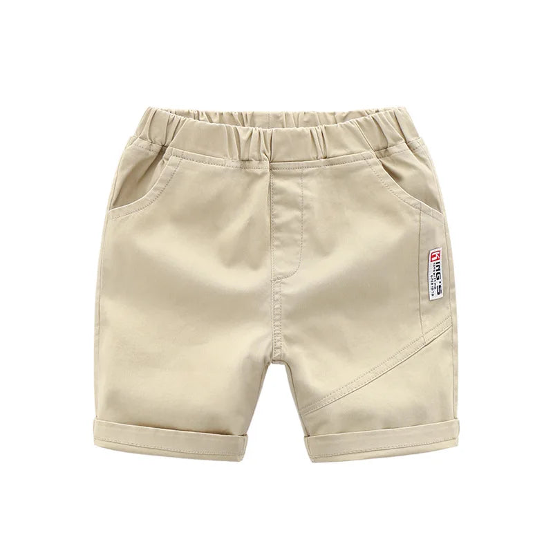 Calça média de algodão infantil, shorts de bebê, moda casual infantil, calças de praia fofas, 2-7 anos, verão, 2023