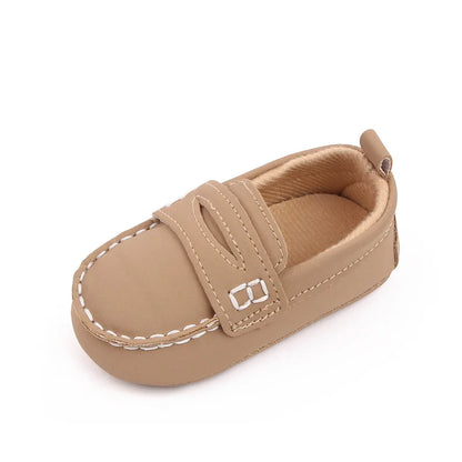 Moda couro infantil berço sapatos para bebês meninos mocassins calçados recém-nascidos da criança sola macia antiderrapante mocassins 1 ano de idade itens