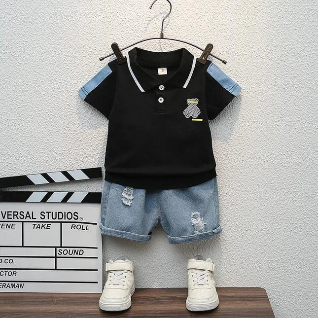 Conjunto de t-shirts e shorts infantis, roupas de bebê, roupas de treino infantis, roupas infantis, casual, verão, novo, 2 peças por conjunto