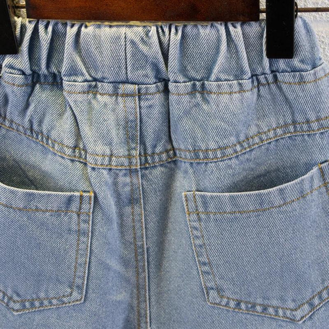 Shorts jeans para meninos, calças finas para bebê, calças de verão, elegantes, soltas, nova tendência