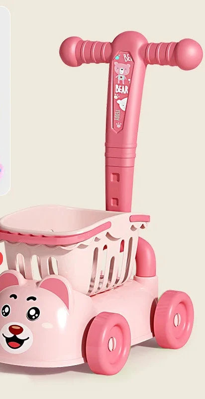 Supermercado Carrinho de compras para crianças, Carrinho de bebê, Toy Fruit Cut, Happy Home Simulation Kitchen, Boy and Girl Birthday Gift