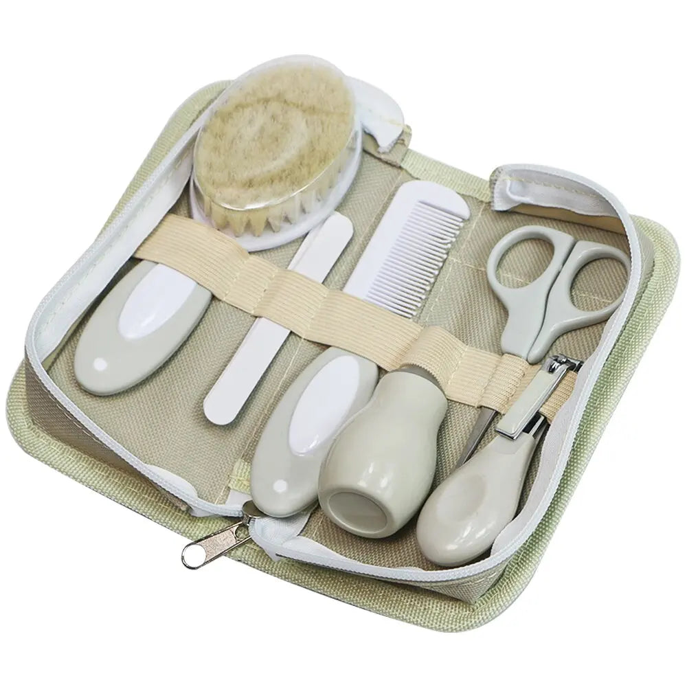 Kit de cuidados do bebê de 6 peças, inalador nasal, aparador de unhas, escova, arquivo, pente, tesoura, limpeza diária e acessórios de cuidados para o bab