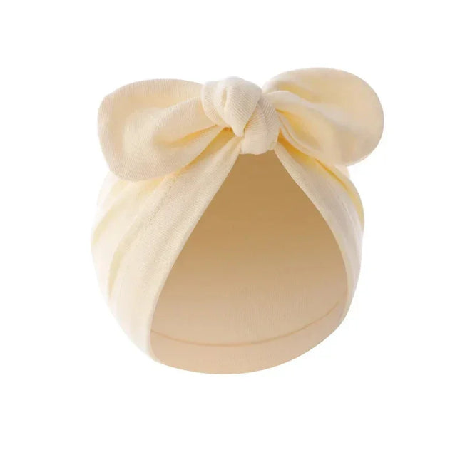 Bonnet do Beanie de algodão monocromático do recém-nascido, arcos bonitos, chapéus turbante, boné para criança, acessórios do bebê, meninas, meninos, infantil, 0-24m
