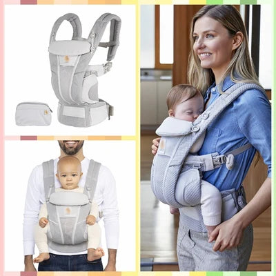 Egobaby Breeze Canguru ergonômico na frente e nas costas Baby Carrier, Sling infantil, envoltório de mochila, suspensórios recém-nascidos, 0-36 meses