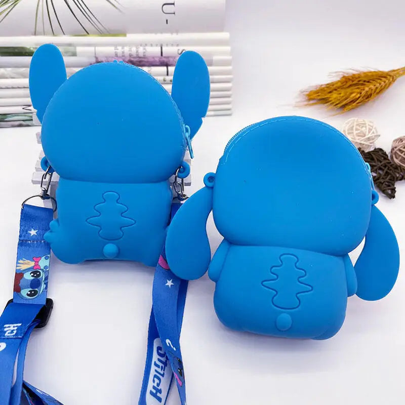 Disney-Lilo e Bolsa de Ombro Stitch para Crianças, Bolsa Silicone, Figura Anime dos Desenhos Animados, Acessórios Fashions, Bolsa Feminina, Presente