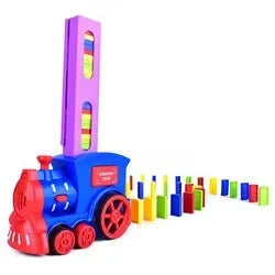 Trem de dominó automático para crianças, carro elétrico, kit de blocos de tijolos, jogo criativo, inteligência educacional, brinquedo DIY, presente de aniversário para menino