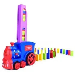 Trem de dominó automático para crianças, carro elétrico, kit de blocos de tijolos, jogo criativo, inteligência educacional, brinquedo DIY, presente de aniversário para menino