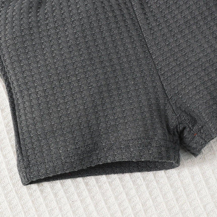 Top sem mangas e shorts para bebê menino, conjunto de roupas de cor sólida, roupas esportivas diárias, roupas legais para criança, 1 a 3 anos, 2 peças, verão
