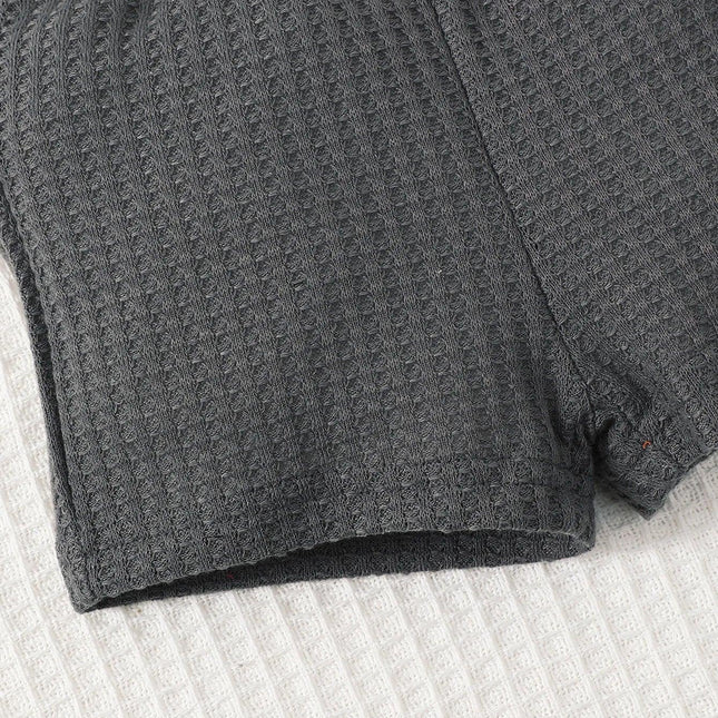 Top sem mangas e shorts para bebê menino, conjunto de roupas de cor sólida, roupas esportivas diárias, roupas legais para criança, 1 a 3 anos, 2 peças, verão