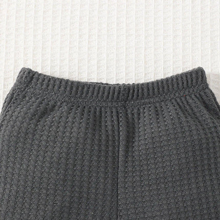 Top sem mangas e shorts para bebê menino, conjunto de roupas de cor sólida, roupas esportivas diárias, roupas legais para criança, 1 a 3 anos, 2 peças, verão