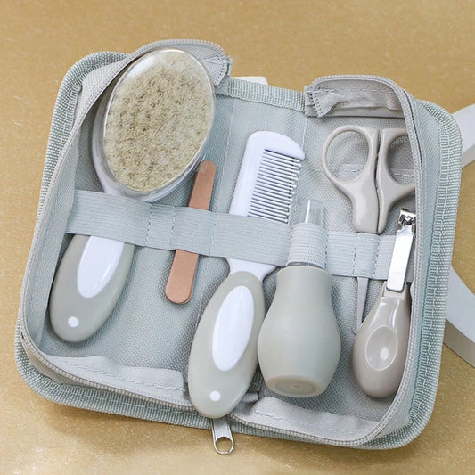 Kit de cuidados do bebê de 6 peças, inalador nasal, aparador de unhas, escova, arquivo, pente, tesoura, limpeza diária e acessórios de cuidados para o bab