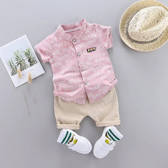 Conjunto de camisa e shorts para meninos, traje casual infantil, roupas de treino infantis, roupas infantis, moda verão, novo, 2 peças