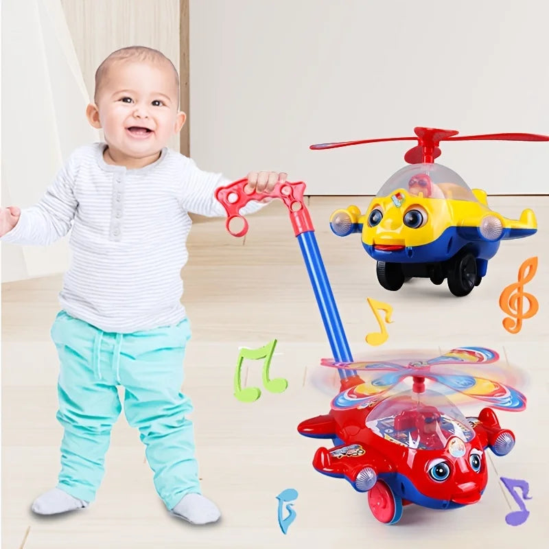 Bebê walker brinquedo mão empurrar criança brinquedo avião carro brinquedo empurrar ao longo andando brinquedo para crianças meninos meninas ao ar livre