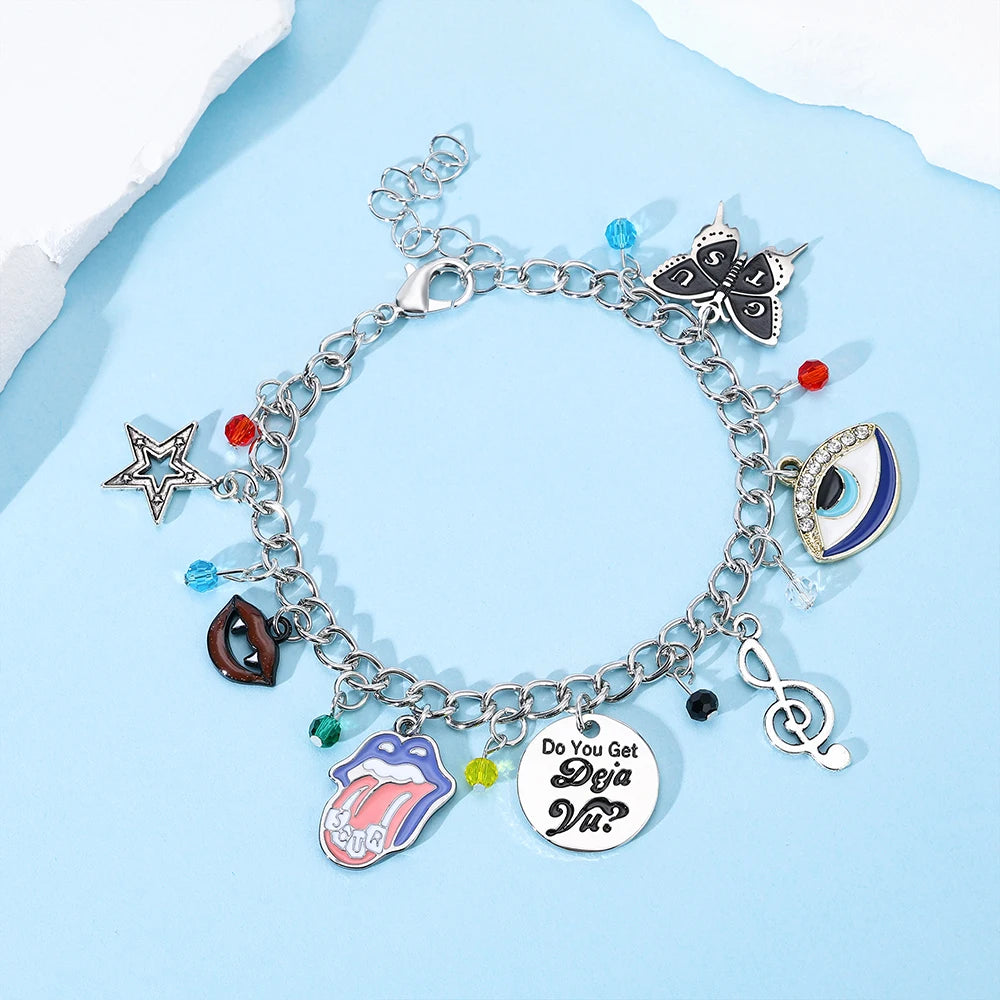 Olivia-Sour Charm Bracelet para Mulheres, Álbum de Música Jóias, Muitos Pingentes Corrente, Pulseira para Fãs, Colecionáveis Presentes