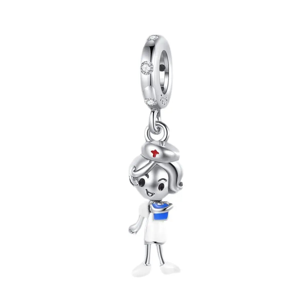 S925 Sterling Silver Baby Chupeta Pingente, Dangle Charm Fit Pulseira, colares bonitos das crianças, acessórios de jóias