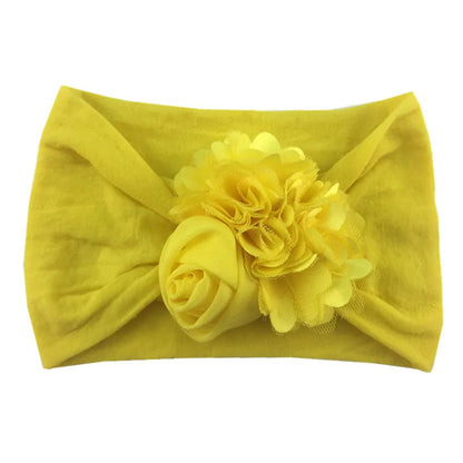 Soft Stretch Flower Knot Headband para crianças, Wide Nylon Headwraps, Baby Girls Hair Bands, Photo Props, Acessórios para recém-nascidos