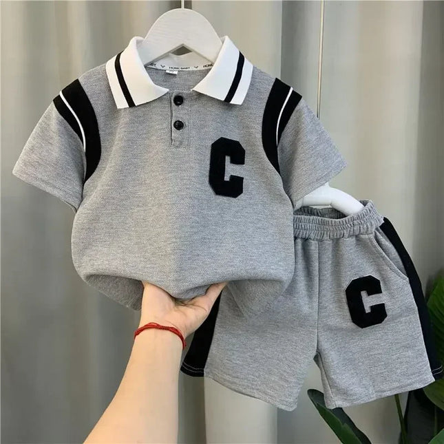 Conjunto de t-shirts e calções infantis, roupa de bebé, fatos de treino para crianças, fatos desportivos casuais, moda de rapazes, verão, novo, 2 peças