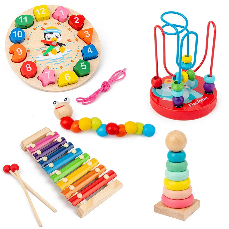 Montessori brinquedos do bebê crianças 3d quebra-cabeças de madeira aprendizagem precoce jogos do bebê brinquedos educativos de madeira para crianças presentes aniversário