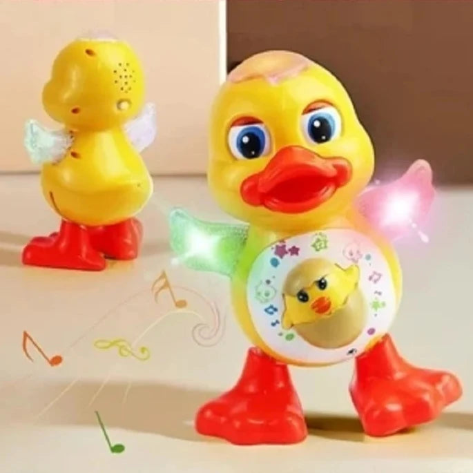 Pato de dança elétrico para crianças Engraçado Blink Eyes, Luz intermitente, Agite o corpo, Desenhos animados musicais fofos, Brinquedo educativo animal, Presente