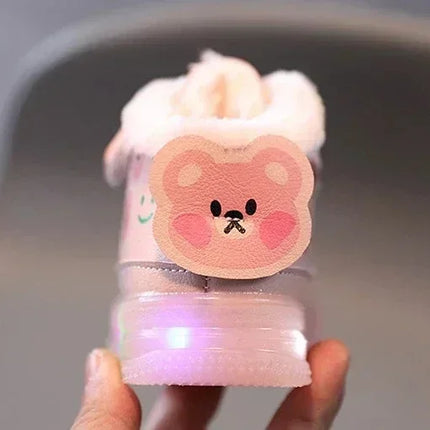 Disney crianças dos desenhos animados minnie sapatos casuais de sola macia meninas iluminar tênis bebê mais veludo quente botas curtas sapatos de algodão