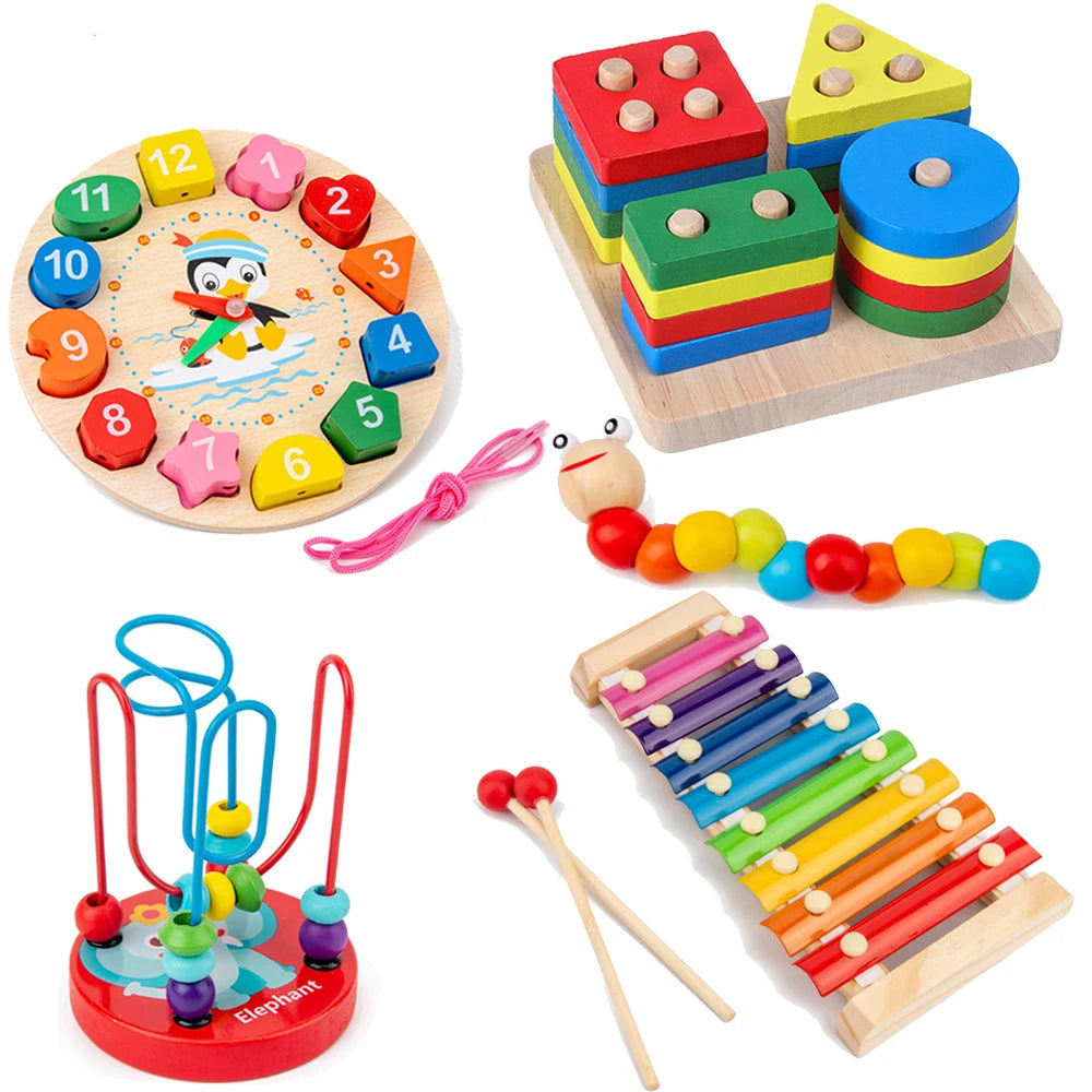 Montessori brinquedos do bebê crianças 3d quebra-cabeças de madeira aprendizagem precoce jogos do bebê brinquedos educativos de madeira para crianças presentes aniversário