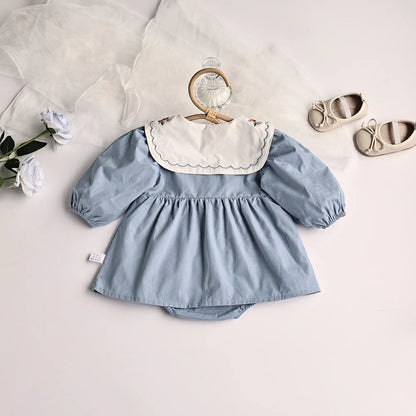 Vestido Infantil Bordado com Manga Comprida