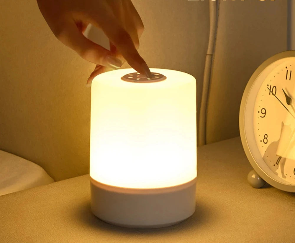 USB Charging Touch Night Lamp, 3 modos de escurecimento, Bedroom Bedside Lamp, Night Light, Luz ambiente, Soft Light, Table Lamp for Kids Gift