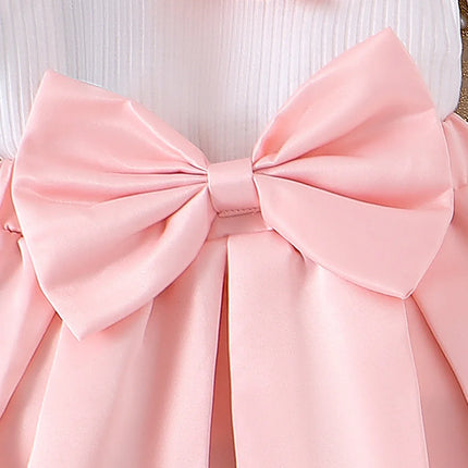 3 pçs outono novo estilo para meninas de 0-3 anos confortável doce manga bolha topo + saia plissada rosa + chapéu conjunto