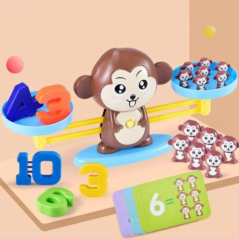 Montessori matemática brinquedo macaco equilíbrio bebê montessori jogos educativos número brinquedo educacional aprendizagem brinquedos material de ensino