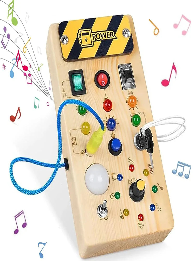 Crianças educação precoce brinquedos eletrônico led luz bebê sensorial ocupado placa montessori para a criança presentes de natal