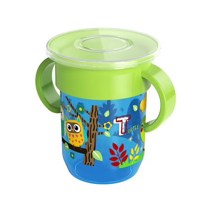 Bebê Aprendendo Beber Cup com Double Handle Flip Lid, Rotação de 360 graus, Bebês Leakproof Copos de água, BPA Free Bottle