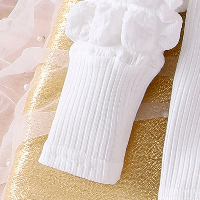 3 pçs outono novo estilo para meninas de 0-3 anos confortável doce manga bolha topo + saia plissada rosa + chapéu conjunto