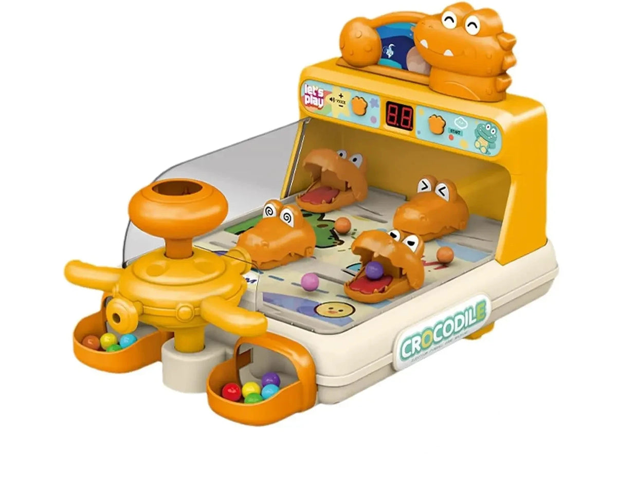 Cartoon Crocodile Shooting Table Games for Kids Pinball Machine, Dinosaur Themed, Target Game com música leve, Brinquedos