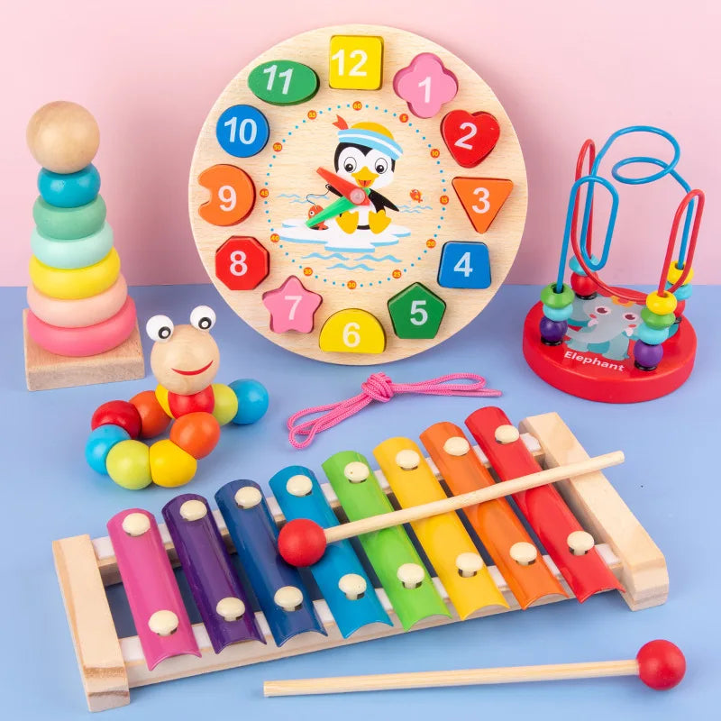 Montessori brinquedos do bebê crianças 3d quebra-cabeças de madeira aprendizagem precoce jogos do bebê brinquedos educativos de madeira para crianças presentes aniversário
