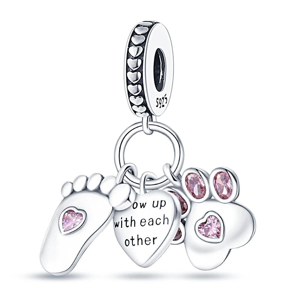 S925 Sterling Silver Baby Chupeta Pingente, Dangle Charm Fit Pulseira, colares bonitos das crianças, acessórios de jóias