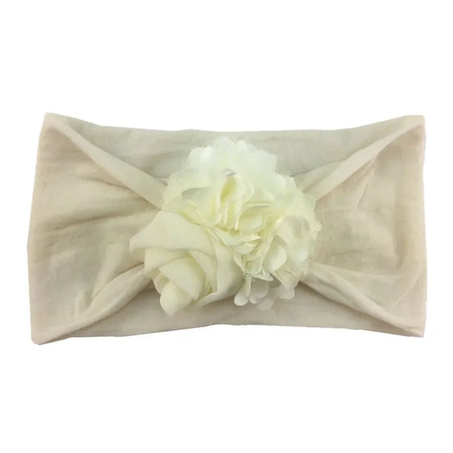 Soft Stretch Flower Knot Headband para crianças, Wide Nylon Headwraps, Baby Girls Hair Bands, Photo Props, Acessórios para recém-nascidos