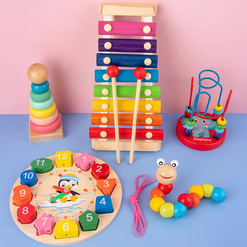 Montessori brinquedos do bebê crianças 3d quebra-cabeças de madeira aprendizagem precoce jogos do bebê brinquedos educativos de madeira para crianças presentes aniversário