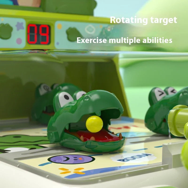 Cartoon Crocodile Shooting Table Games for Kids Pinball Machine, Dinosaur Themed, Target Game com música leve, Brinquedos